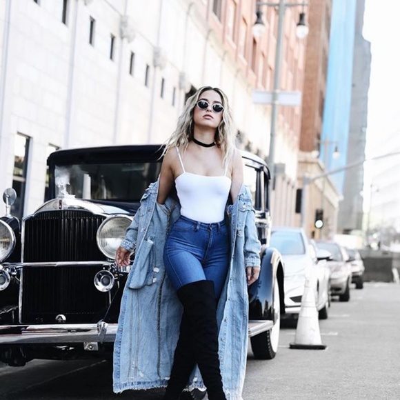 plus longline denim jacket